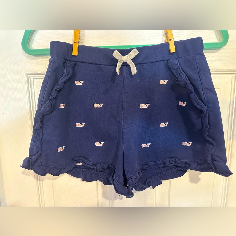GUC Vineyard Vines Girls Pull-on Navy Whale shorts L 10-12